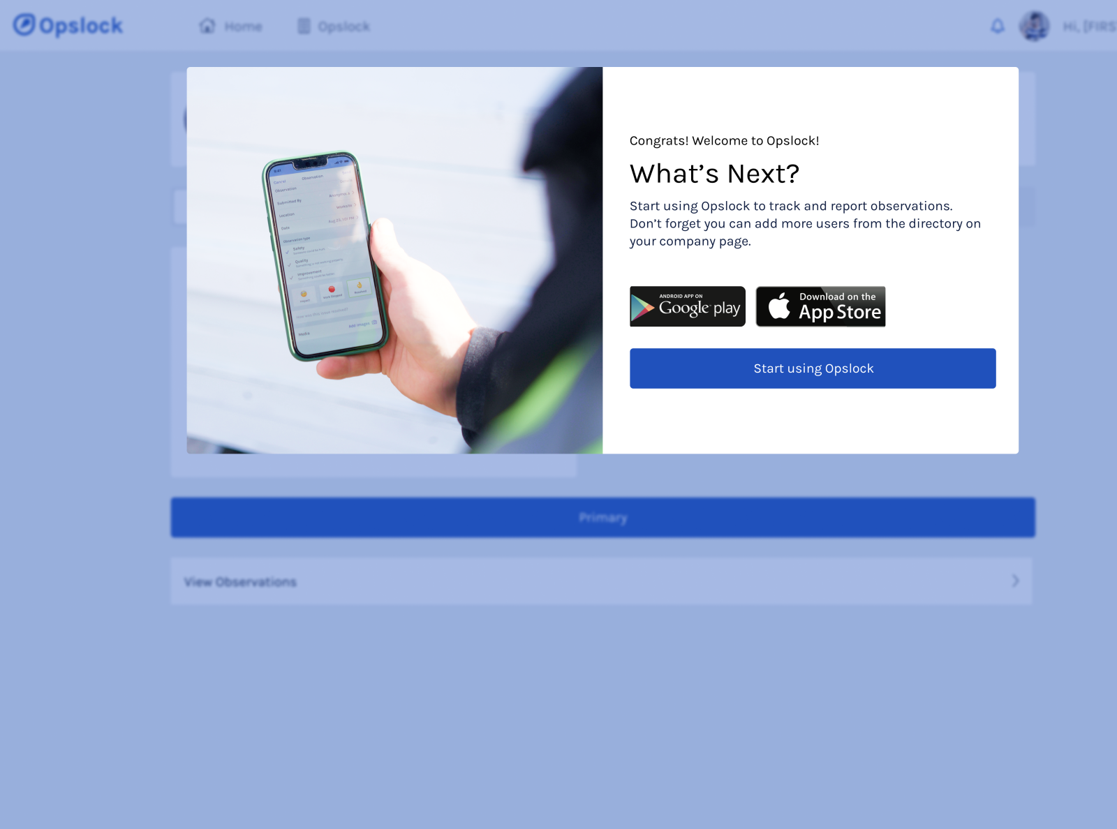 Onboarding complete screen App download prompt by Melanie Gray on