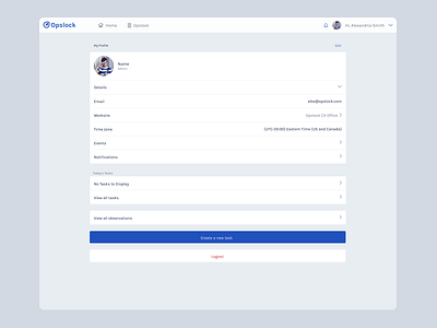 User profile design | User settings