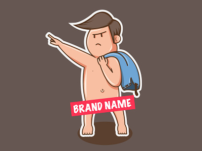 Naked Boy Logo animation branding design icon illustration illustrator logo minimal type vector