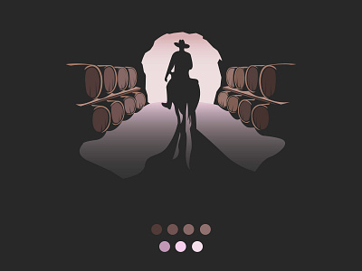 Cowboy & Barel Project Pantone Colour art barel branding concept cowboy design icon illustration illustrator logo vector wine wine label