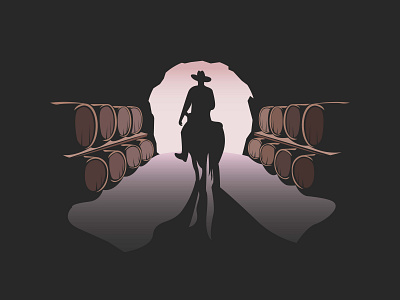 Cowboy & Barel Project Brand Logo art brand identity branding branding concept branding design dark design icon identity branding illustration illustrator logo mark negative space logo vector wine label