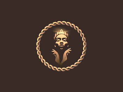 Golden Queen Logo art beauty beauty logo branding dark design elegant emblem logo fairy female girl glow goddess gold icon illustration illustrator logo mystic