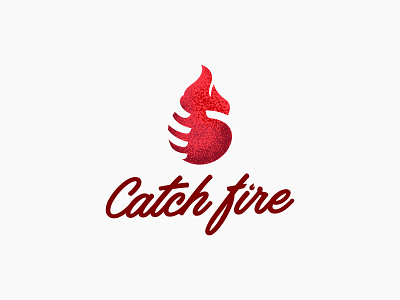 Catch Fire Logo art branding branding and identity catch design fire flame flame logo hand illustration logo logo design logos logotype minimal red vector