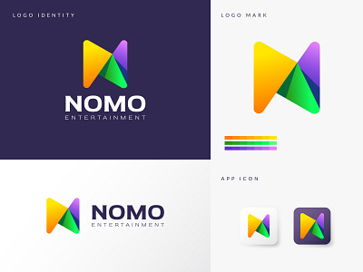 Fold Letter N Logo app design branding colorful logo concept design entertainment logo fold letter logo lettermark logo logo design logos logotype media logo minimal vector web