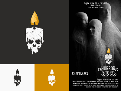 Candle Skull Logo branding business candle creator creepy design horror logo mascot media modern skull vector