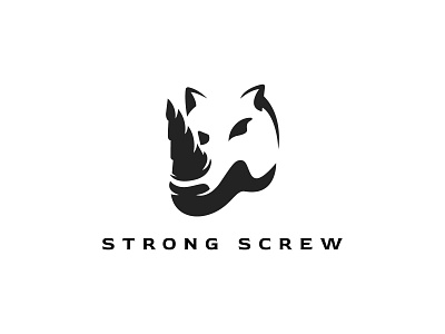 Rhino Screw Logo branding company construction design drill horn logo logo design logos rhino screw strong vector