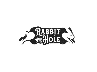 Rabbit Hole Logo animal bar beer branding brewery bunny business company logo design drink grunge hole illustration logo logo design logos mascot rabbit restaurant simple