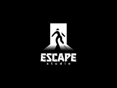 Escape Logo business dark design entertainment escape film freedom logo logo design logos media minimal modern movie negative space room run running simple vector