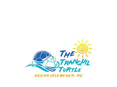 Logo Tranquil Turtle beach brand identity clean company illustration logo design logotype minimalist modern ocean summer sun turquoise turtle vector