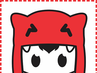 logo ichiko red white branding cartoon character design funny graffiti illustration logo vector