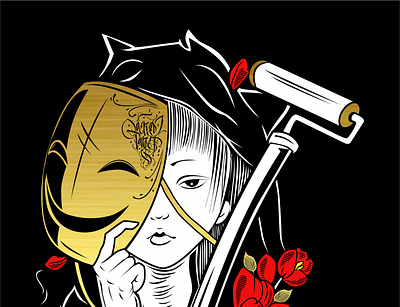 mask artwork artwork branding character design graffiti illustration mask streetart vector women