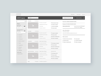 Project Tracker project management software design tracker ux wireframe work in progress