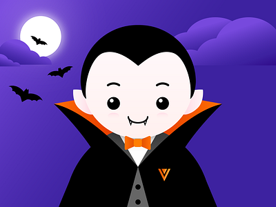 Happy Halloween! bats clouds dracula halloween illustration vampire vector veeva