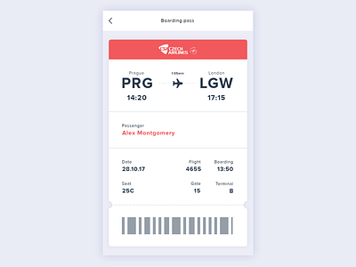 Daily UI #24 024 24 airlines app boarding challenge dailyui flight interface ticket ui ux