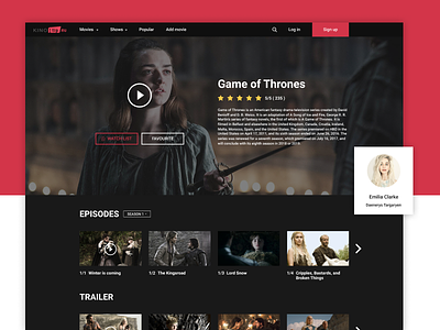 Kinotip Show Page dark game of thrones media movie movies play series show trailer tv video webdesign