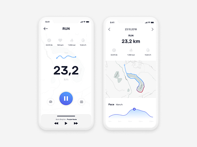 Run app concept app blue chart concept daily challange exercise iphone x map run sport table ui ux workout