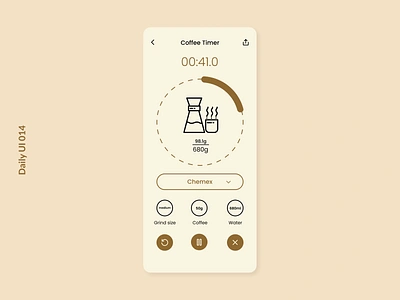 Daily UI #014 | Countdown Timer chemex] coffee daily ui pourover timer ui uiux