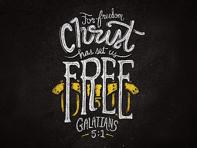 Galatians 5:1 bible hand type illustration logos bible software scripture typography yoke