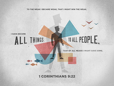 1 Corinthians 9:22 abstract bible birds character church fish illustration logos bible software scripture shapes simple