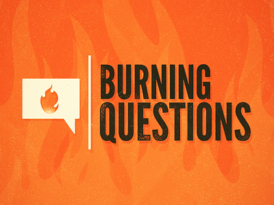 Proclaim Set: Burning Questions abstract bible fire illustration logos bible software speech bubble typography