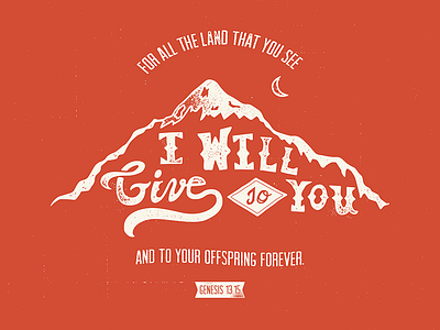 Genesis 13:15 bible hand drawn hand type illustration logos bible software mountain rough type typography verse