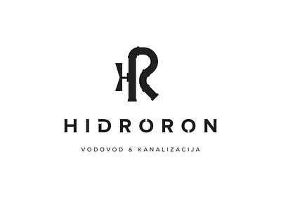 Hidroron (Roncevic) branding design hr hr logo icon illustration logo logodesign sewage system simbol simple tap tubing typography vector water system waterpipe