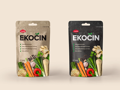 Ekočin design eco ecology health logo packaging spice vegetables