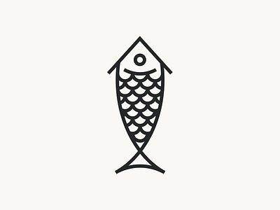 Fish House Logo fish house icon illustration logo logodesign simbol simple vector