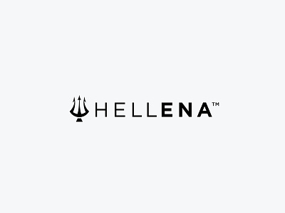 Hellena devil fashion icon logo simbol simple trident typography vector