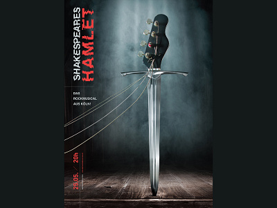 ShakespearesHamlet guitar hamlet poster rock opera shakespeare sword