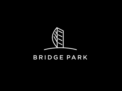 Bridge park bridge building design leaves line logos park simbol simple