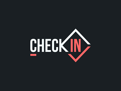 CHECK IN branding check checkin design illustration in logo nightclub nightlife simbol simple typography vector