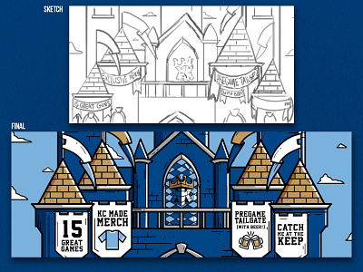 The Keep at Kauffman Social - KC Royals Fan Club Graphics baseball castle design illustration kansascity mlb royals sports