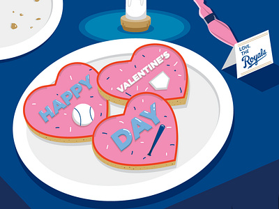 Happy Valentine's Day - KC Royals baseball cookies design illustration kansascity kcmo love mlb royals valentines valentinesday vector