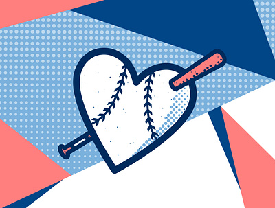 Ballentines Day adobe baseball design heart illustration logo love mlb