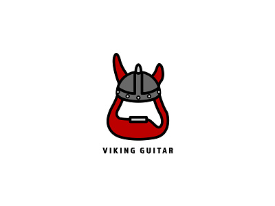 Viking Guitar Logo 2d design adobe branding guitar logo logodesign music