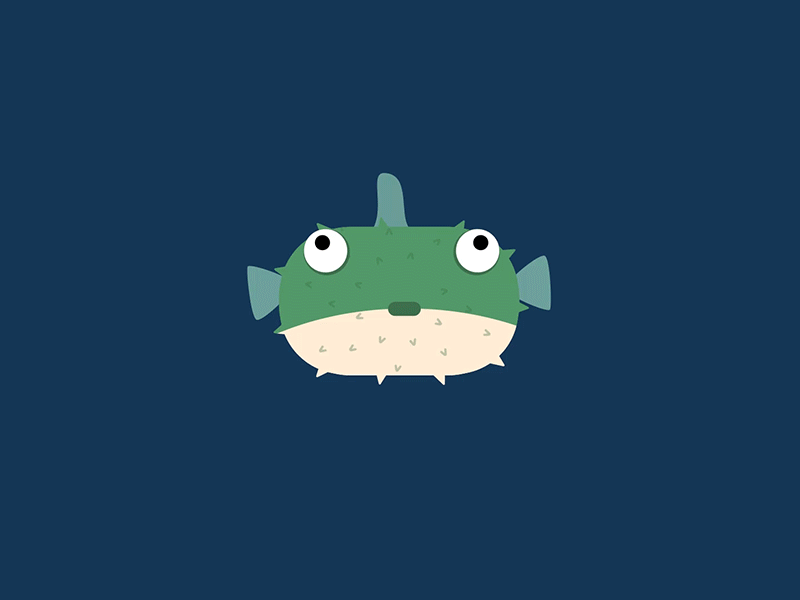 PUFFERFISH animals animated animation gif illustrator pufferfish vector