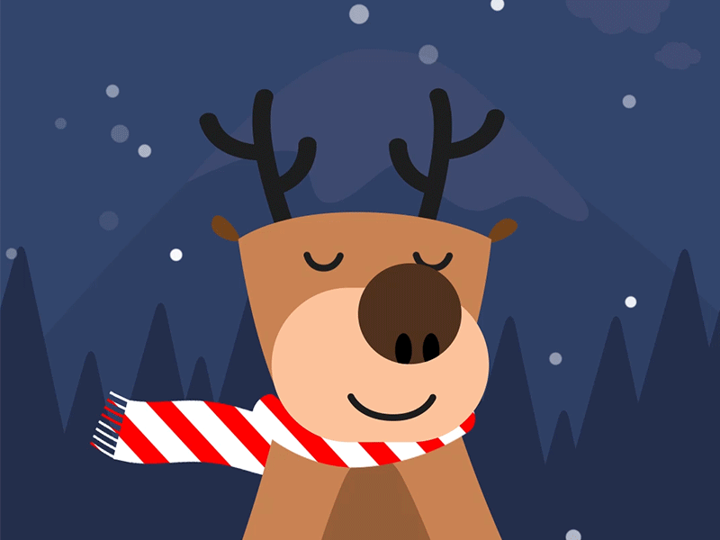 Christmas Reindeer animals animated animation christmas gif illustration illustrator reindeer rudolph sneeze snow vector