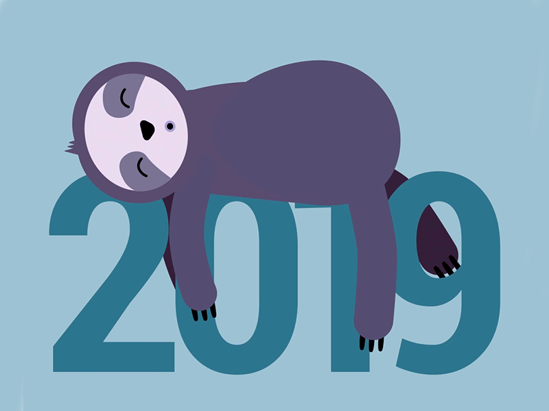 2019 SLOTH animals animated animation gif illustration illustrator sloths vector