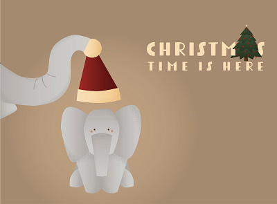 Santa Elephant 🎄 art design flat graphic design illustration illustrator minimal vector web website
