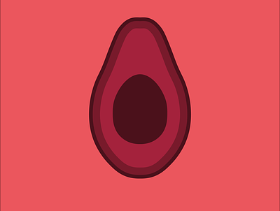 Avocado Red art avocado design fruit fruits icon illustration illustrator logo minimal vector