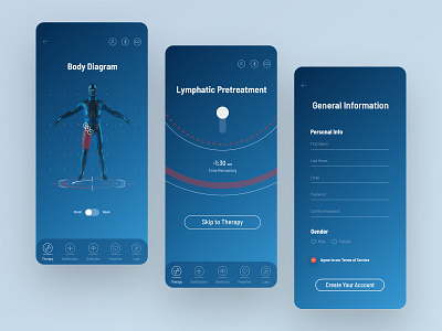 Light Therapy App body dashboad diagram health health app human human body medical mobile app mobile app design sign up signup stopwatch therapy timer ui ux uiux
