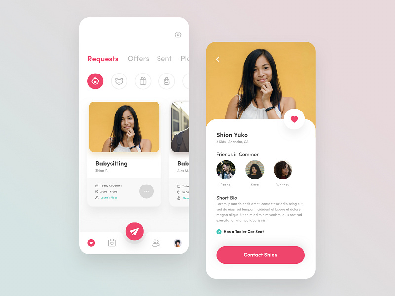 Trade Babysitting App by Topflight Apps on Dribbble