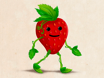 Strawberry artist digital fruits illustration procreate