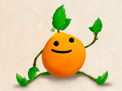 Orange art character fruits illustration procreate