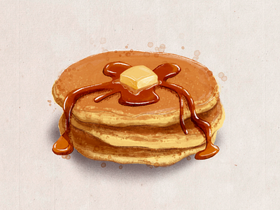 Pancakes art digital food illustration pancakes procreate