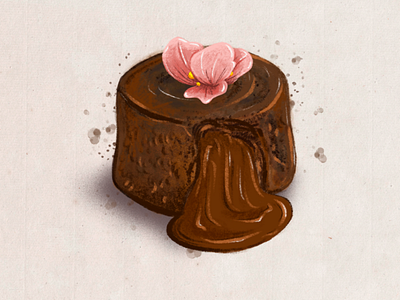 Chocolate volcano art chocolate food illustration procreate digital art