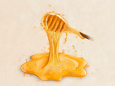 Honey digital art food honey illustration procreate