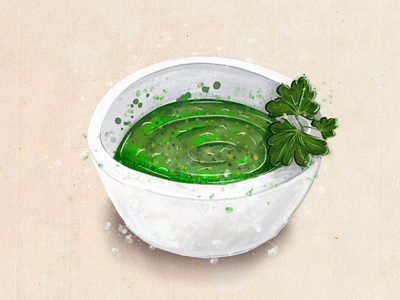 Chimichurri Sauce art digtal art food illustration procreate sauce