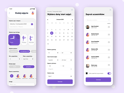 Fit & Burn — fitness club app 🔥 adobe illustrator adobexd design app fitness app fitness club gym app illustration instructor mobile app design mobile ui schedule schedule app trainers ui design